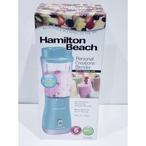 Hamilton Beach Personal Creations Blender With Travel Lid 51156 - New